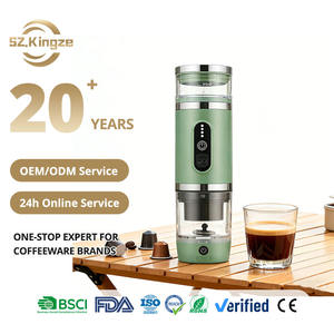 Kingze-Cafetera Espresso portátil recargable completamente automática, máquina de cápsulas inteligente con espuma de leche - Product Image 1