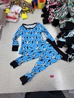 Pyjamas pour enfants en bambou, 2 à 10 ans, style hip-hop, imprimé, ensemble 2 pièces pour enfants, vente en gros