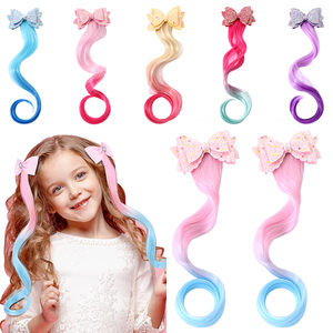 Extension per capelli per bambini Glitter fiocchi carini per bambini accessori per capelli per bambine - Product Image 1