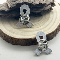 Badge en émail souple personnalisé en métal, thème sensibilisation au cancer du sein et VIH, plaqué argent, vente en gros, commande en vrac, prix usine