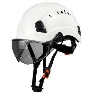 Casque de sécurité de type V avec visière, réglage à cliquet, 6 points de suspension, noir à fentes - Product Image 2