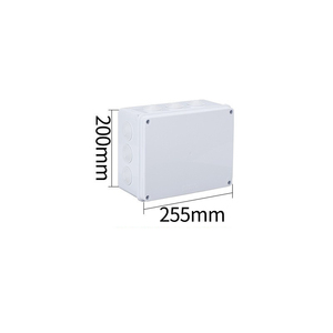 Caja de conexiones impermeable IP65 de 255x200x120mm, plástico ABS, 12 orificios preperforados con tapones de goma, tira de sellado incorporada para exteriores - Product Image 5