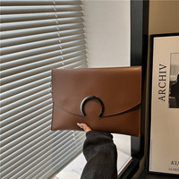 Nouveau Sac à Main Femme Rétro Européen et Américain Couleur Unie 2026 – Pochette Tendance avec Fermoir