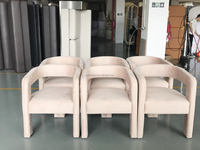 Chaises de salle à manger de luxe modernes rembourrées en tissu de velours pour la maison hôtel salon restaurant cuisine fête utilisation