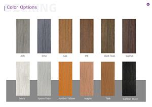 Plancher extérieur en WPC imperméable en teck brossé et lisse pour balcon, <span class=keywords><strong>terrasse</strong></span>, patio, vente en gros - Product Image 4