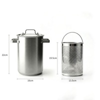 Panela Fritadeira Antiaderente de Aço Inoxidável 304 de 4,3L com Laterais Altas e Alças Duplas para Fogão a Gás e Cooktop de Indução - Oferta Imperdível