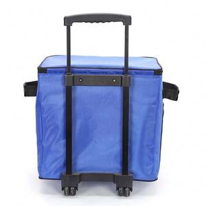 Custom Luxury Trolley Travel Picnic Cooler Bag Leak Proof Portable Insulated Lunch Bag Wheels Eco-Friendly 600D Polyester <b>Foam</b> - Product Image 4