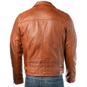 Soft Genuine <b>Brown</b> <b>Leather</b> <b>Jacket</b> for Men Wholesale High Quality Outerwear <b>Leather</b> <b>Jackets</b> with Custom Logo - Product Image 3