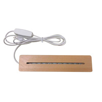Base de lampe LED en bois carré de grande taille, bascule en bois avec 7 couleurs changeantes, contrôle de la luminosité, pour plaque acrylique