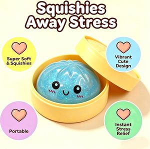 En gros, Jouet sensoriel anti-stress en TPE, boule à presser en forme de boulette de maltose ou de boule de pâte, avec design de boulette de cuisson à la vapeur, unisexe 14+ - Product Image 5