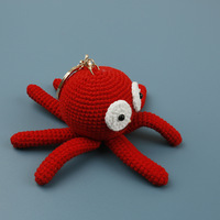 Porte-clés Pieuvre Mignonne au Crochet, Faite à la Main, Vente en Gros, Mini Amigurumi en Fil Tricoté, Jouet Pieuvre, Breloque de Sac, Pendentif, Poupée