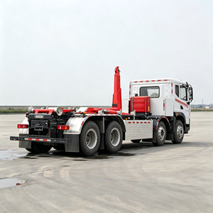 รถบรรทุกติดเครนยกขยะ Dongfeng Huashen 8x4 สำหรับงานหนัก รถบรรทุกติดเครนยกตู้คอนเทนเนอร์ รถเก็บขยะสำหรับเทศบาล - Product Image 4