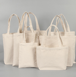 Sac shopping en coton noir imprimé numériquement de haute qualité, sac fourre-tout en toile unie vierge avec logo imprimé personnalisé - Product Image 4