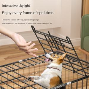 <span class=keywords><strong>Cage</strong></span> pour chien Teddy, petite <span class=keywords><strong>cage</strong></span> pour chien d'intérieur, pliable, en métal, avec plateau en plastique, fermeture à bouton solide, protection écologique, maison pour animaux de compagnie - Product Image 2