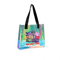 Sac fourre-tout en PVC irisé imprimé au laser, style dessin animé personnalisé, inspiré d'Instagram, grande capacité, sac à bandoulière