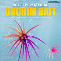 Honoreal OEM/ODM Umpan Ikan Urchin TPE Dua Warna 12.5cm/13.5cm/16.5cm Umpan Turnamen Universal Produksi Bulanan 18000pcs