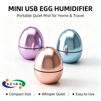 Mini Diffuseur Humidificateur d'Arômes en Forme d'Œuf 100ml USB Portable Sans Eau en Plastique avec LED, Écologique pour Maison et Hôtel