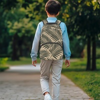 Sac à dos léger pour étudiant de 17 pouces imprimé feuilles de coco avec poche avant zippée pour les déplacements quotidiens