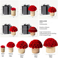 Boîte à fleurs en travertin de luxe avec roses éternelles - Taille et forme personnalisables - Fabriquée à la main - Respectueuse de l'environnement - Décoration d'intérieur - Cadeau
