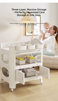 Station à couches pour nouveau-nés avec table à langer et commode organisatrice à hauteur réglable