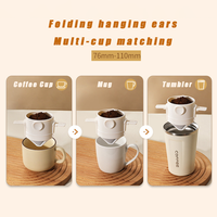Filtre à café pliable double couche en acier inoxydable 304, compatible avec plusieurs tasses, réutilisable, portable et de qualité supérieure