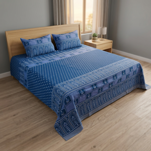 Ethnic Discharge Printed Bedding Set <b>Quilt</b> <b>Bedspread</b> Pillow Covers Floral Elephant Bedding Set Size 110 x 110 for Bedroom - Product Image 3