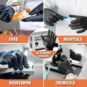 ถุงมือไนไตรล์สำหรับทำความสะอาดร้านทำเล็บสปาในสวนออกแบบโลโก้ได้ตามต้องการ - Product Image 5