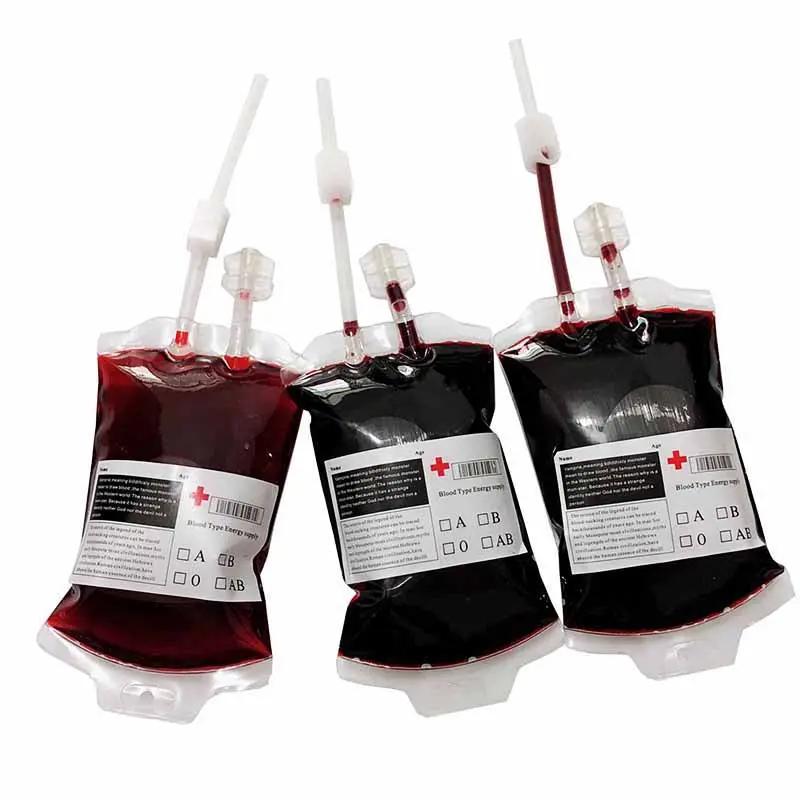 Auf Lager Party Requisiten Dekoration 400ML PVC Energy Drink Pouch Halloween Blood Juice Drink Bag