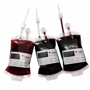 Bolsa de bebida de energía de PVC, accesorios de decoración para fiestas, 400ML, para Halloween, para zumo de sangre