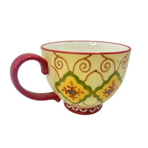 Tasses à lait en céramique peintes à la main de style bohème, 15 oz, motif persan dessiné à la main, cadeau mignon, passe au lave-vaisselle, respectueux de l'environnement - Product Image 5