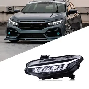 Upgrade Dragon Wing Style Headlights For Honda CIVIC G10 2016-2021 Front Lights Signal 7-color APP Headlamp