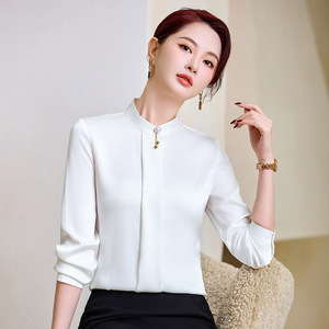 Elegant Chiffon Shirt Women Short Sleeve Slimming Office Top White Green Red Midi Skirt Set - Product Image 3