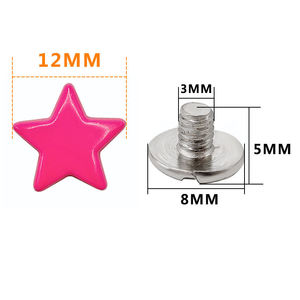 Tachuelas de <span class=keywords><strong>Metal</strong></span> Punk de moda, remaches traseros de tornillo en forma de estrella de 12mm para ropa DIY, zapatos, decoración de equipaje (aleación de Zinc, chapado en plata) - Product Image 5