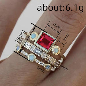 Anello Geometrico H440 con Zaffiro, Oro Massiccio 18K, Taglio Baguette, Incastonatura a Canale, Anelli con Gemme per Fidanzamento Femminile - Product Image 5