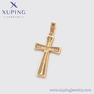 X000662031 เครื่องประดับ XUPING ทองแดงชุบทองหลากสี ประดับเพชรเทียม รูปทรงกางเขน สไตล์ฮิปฮอป แฟชั่นสำหรับแร็ปเปอร์ จี้ขนาดใหญ่ - Product Image 5