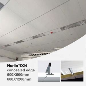 Panneaux de plafond en laine de verre acoustique de classe A1 ignifuge de la marque Norlin avec voile noir - Product Image 5