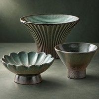 Pot de fleurs en céramique de style chinois pour boule de mousse, vase hydroponique zen pour bureau