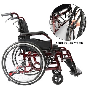 KSM-201 Lightweight Foldable Manual Wheelchair for Adults with 30 Lbs Aluminum <b>Frame</b> and Durable Rear Wheels for Daily Mobility - Product Image 3