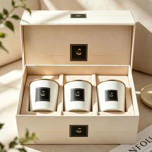 Frasco de Vidrio para Velas de Aromaterapia con Tapa de Bambú, Recipiente Blanco Mate para Velas de Cera de Soja, Fragancia para el Hogar, Venta al por Mayor - Product Image 1