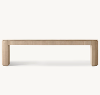 Nouvelle table d'entrée en chêne massif au design luxueux sculpté, table console pour canapé