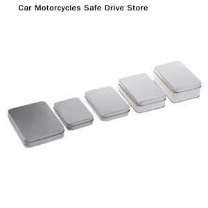 Petite boîte de rangement rectangulaire en métal argenté pour bijoux, boîte vide en métal avec couvercle, boîte à pilules, bonbons, articles divers, boîte en fer pour la maison - Product Image 2