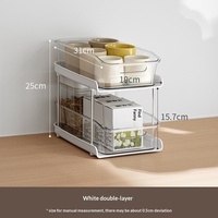 LANZYLO ODM Étagère de rangement multifonctionnelle en plastique à 2 niveaux PET+ABS pour cuisine, support à épices, gain de place pour comptoir et évier