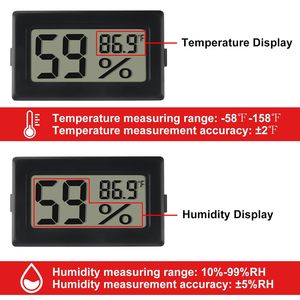 Mini LCD Digital Temperature Controller & Hygrometer Indoor Temperature & <b>Humidity</b> <b>Meter</b> -50C~70C 10%-99% 1.5V 150cm Cable - Product Image 3