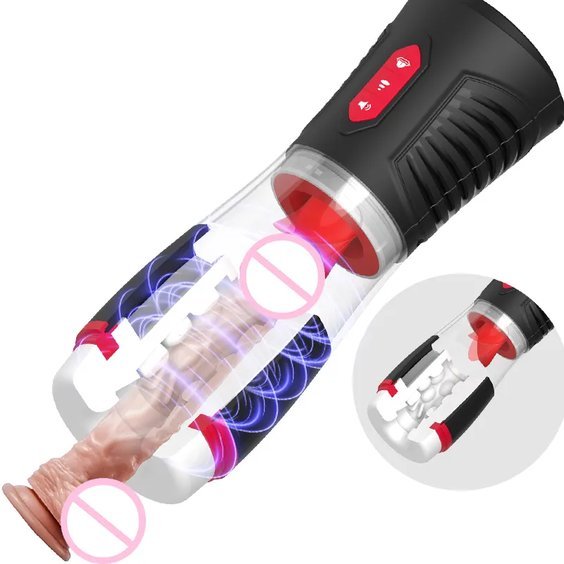 Tongue Vagina Type Male Masturbator With Battery Power Strong Vibration Men Masturbation Cup