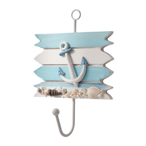 Ocean Mediterranean Style <b>Wall</b> <b>Hooks</b> Rectangle Shape Hanging Decorative Coat Rack for Home Use - Product Image 4
