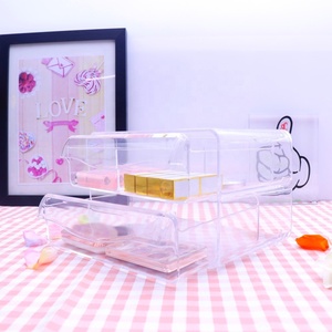 Acryl <span class=keywords><strong>2</strong></span> Schubladen Kosmetik Bilden Organizer Klar Kunststoff ätherisches öl lagerung <span class=keywords><strong>box</strong></span> - Product Image 4