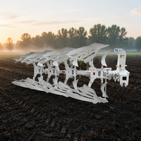Charrue réversible hydraulique à 5 socs montée sur tracteur, cultivateur agricole