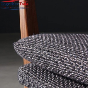 Fauteuil de salon en forme de L en bois massif avec tissu en lin pour hôtel, café, appartement – Style américain - Product Image 4