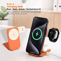 Estación de Carga 3 en 1, Soporte de Carga Inalámbrico para AirPods, Cargador Inalámbrico para Reloj Inteligente