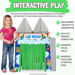 Children Car Wash Playhouse <b>Sofa</b> Cushion EVA Soft Building Toy For <b>Kids</b> Role Play Game 4-6 Years Old Unisex - Product Image 4
